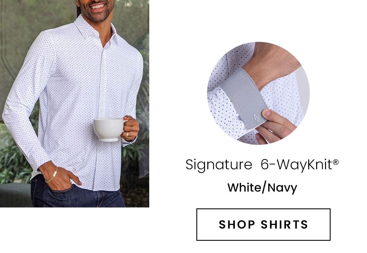 Signature 6-WayKnit | White/Navy | SHOP SHIRTS