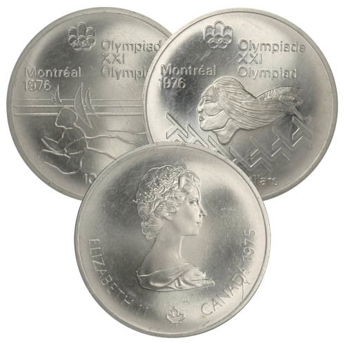 ON SALE: Canadian $10 Olympic Silver Coin (1973-76, Varied Design)