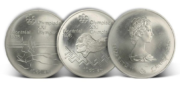 ON SALE: Canadian $10 Olympic Silver Coin (1973-76, Varied Design)