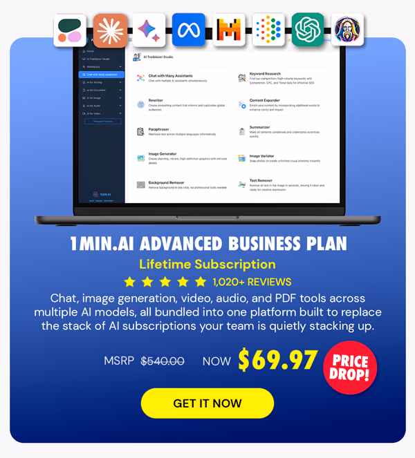 1minAI Advanced Business Plan Lifetime Subscription
