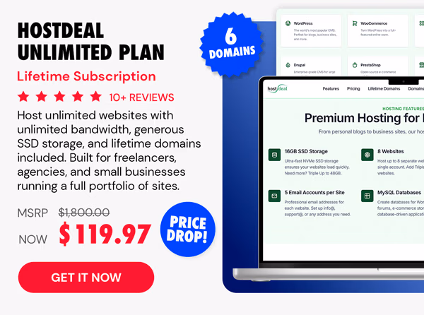 Hostdeal Unlimited Plan: Lifetime Subscription
