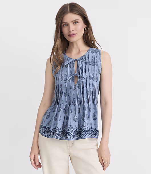 Border Paisley Pleated Bow Tie Shell