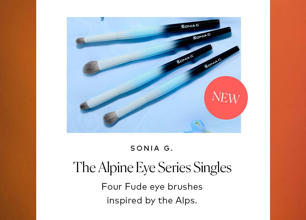 Four Fude eye brushes inspired by the Alps. Shop Sonia G.'s The Alpine Series Eye Singles now available at Beautylish.com