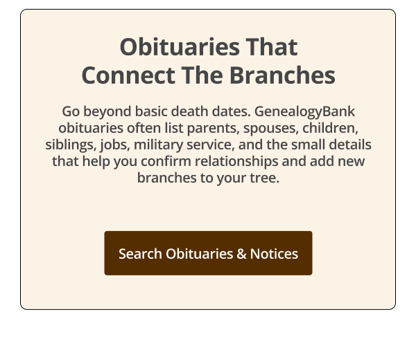 Obituaries that connect the branches Search Obituaries & Notices 