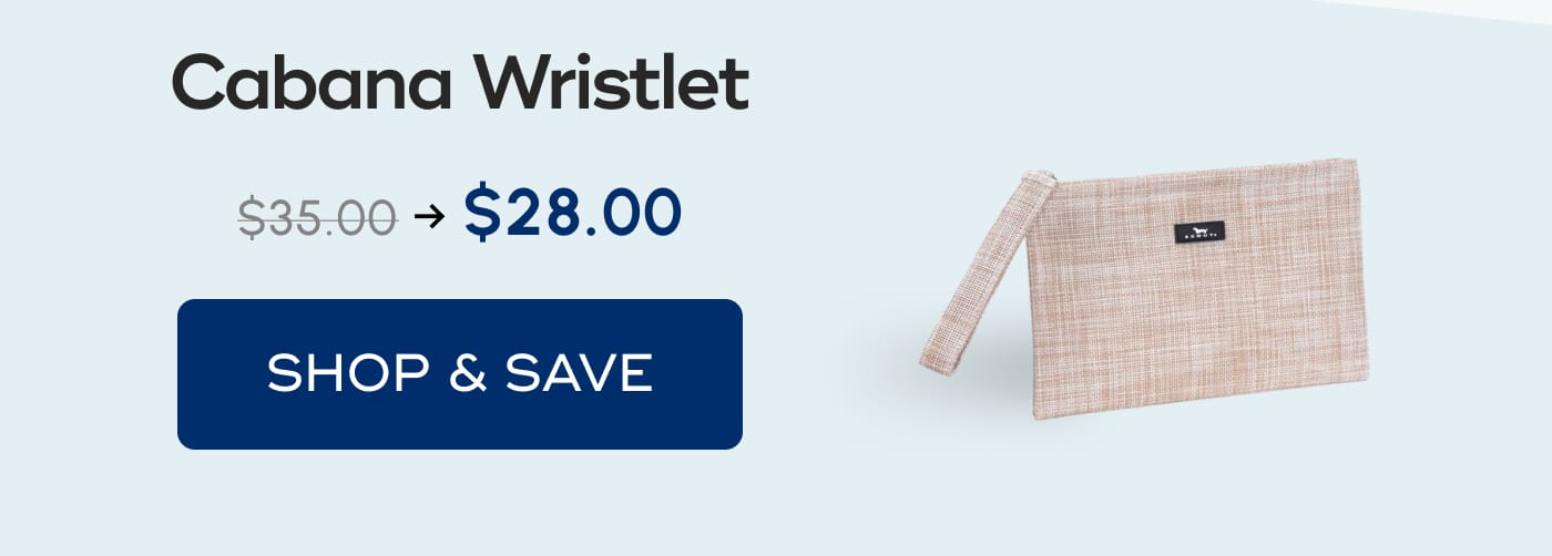Cabana Wristlet. $35.00 -> $28.00. SHOP & SAVE