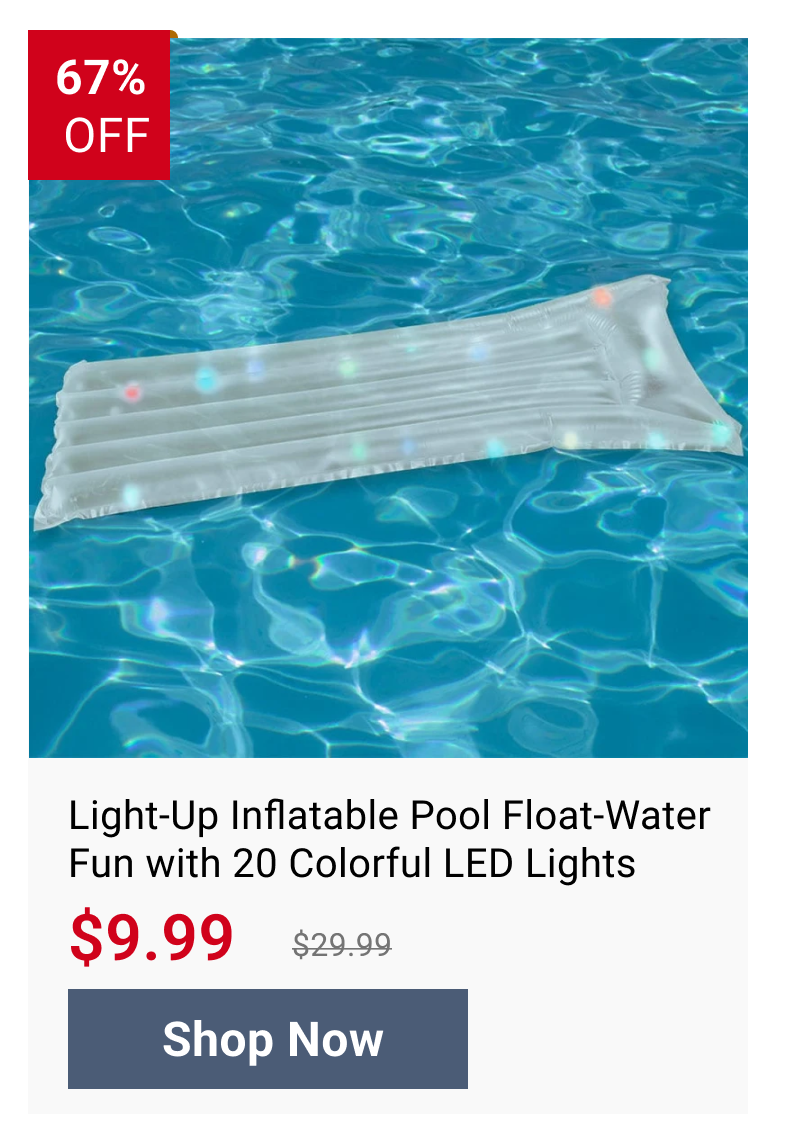Light-Up Inflatable Pool Float-Water Fun with 20 Colorful LED Lights - Default Title