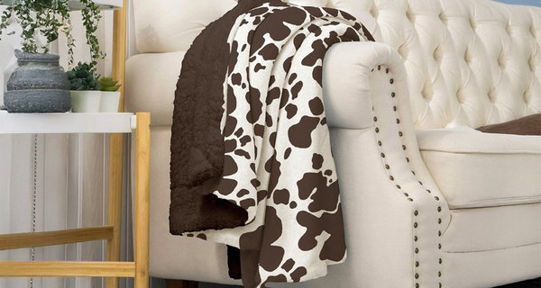 Couverture plaid double face sherpa et microfibre