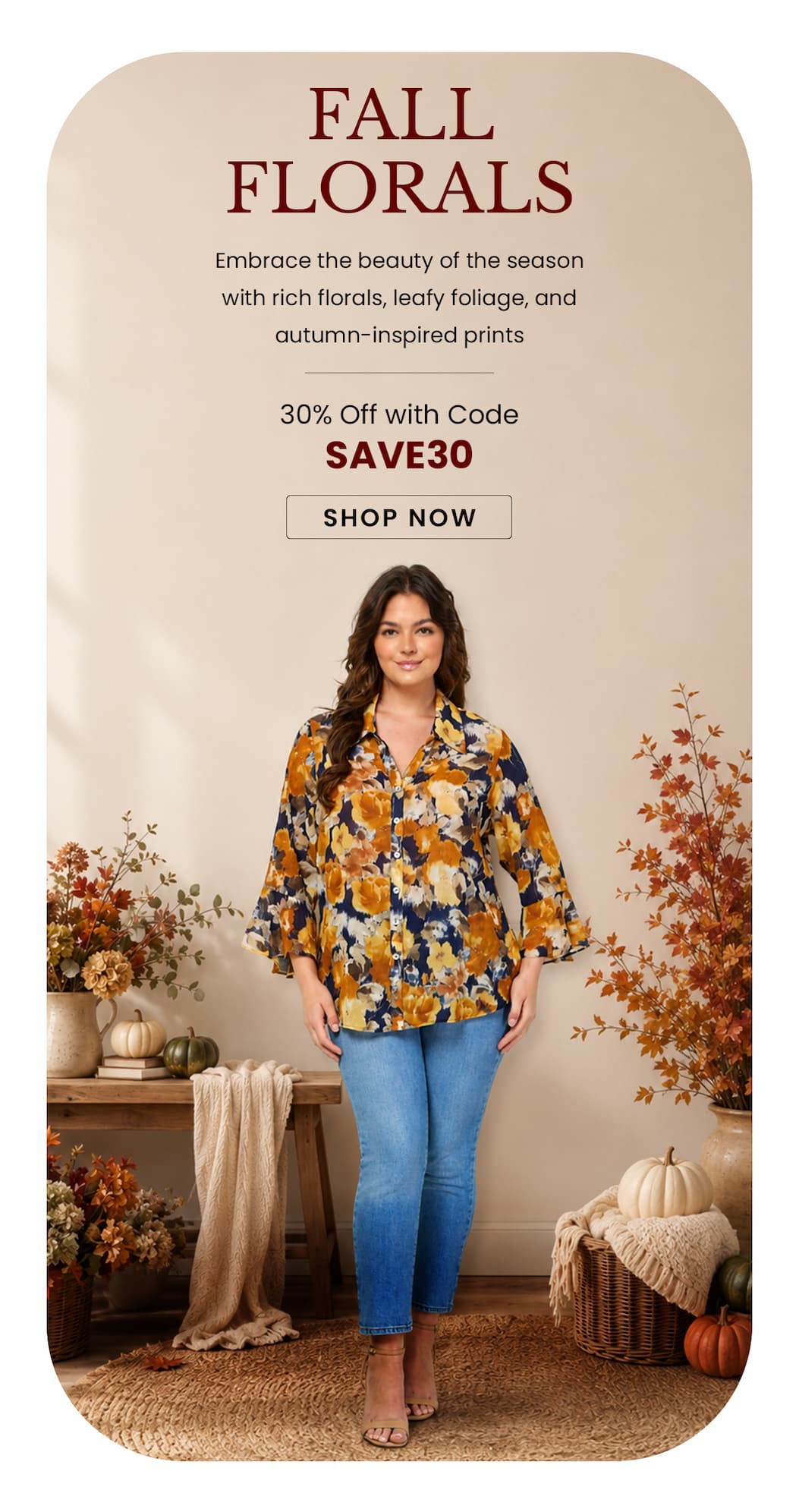 Fall florals save 30% off with code save30
