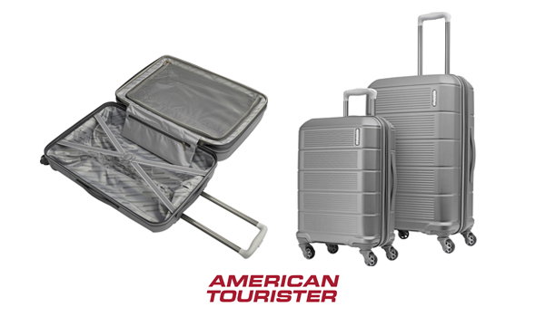 Stratum 2.0 Expandable Hardside Luggage Set, Silver (Carry-on/Med)
