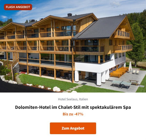 Dolomiten-Hotel im Chalet-Stil mit spektakulärem Spa