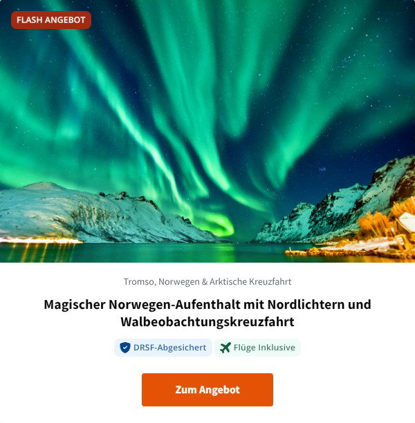 Magischer Norwegen-Aufenthalt mit Nordlichtern und Walbeobachtungskreuzfahrt
