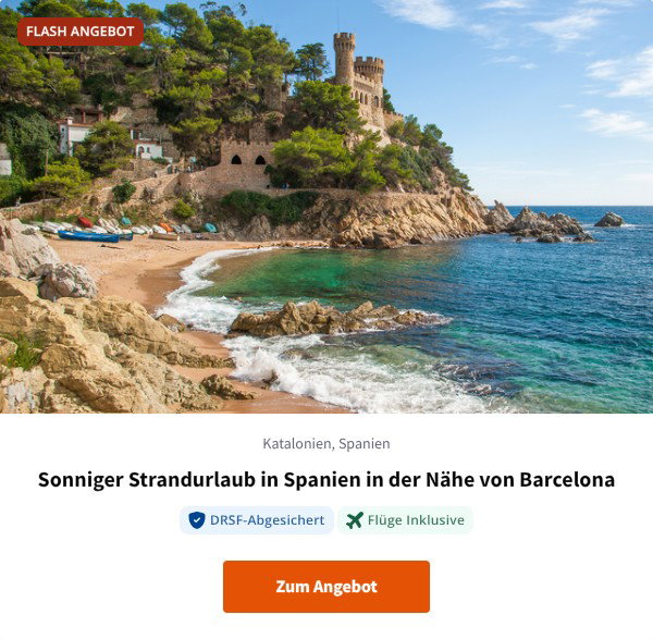 Sonniger Strandurlaub in Spanien in der Nähe von Barcelona