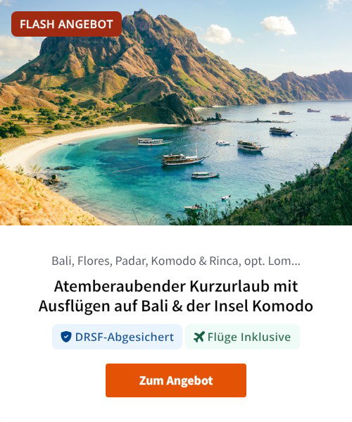 Atemberaubender Kurzurlaub mit Ausflügen auf Bali &amp; der Insel Komodo