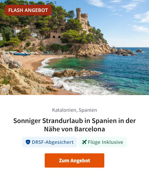 Sonniger Strandurlaub in Spanien in der Nähe von Barcelona