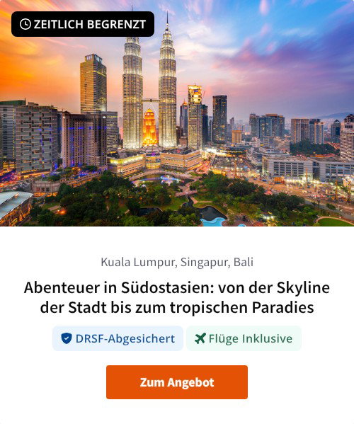 Abenteuer in Südostasien: von der Skyline der Stadt bis zum tropischen Paradies