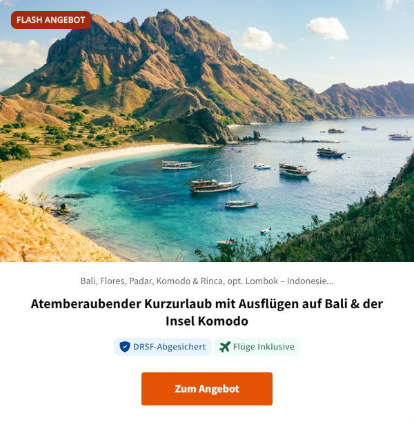 Atemberaubender Kurzurlaub mit Ausflügen auf Bali & der Insel Komodo