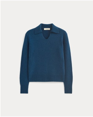 Image | Cashmere Polo Sweater | Deep Lazuli Blue