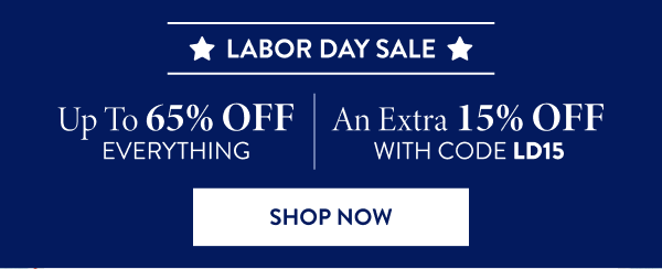 Up To 65% Off Everything | An Extra 15% Off | With Code: LD15 | Shop Now