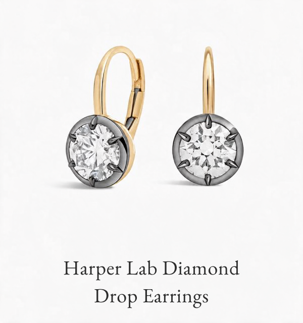 Harper Lab Diamond Drop Earrings