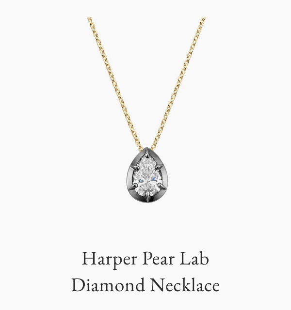 Harper Pear Lab Diamond Necklace