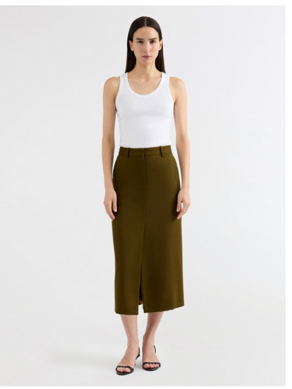 Tailored Skirt in Textured Wool