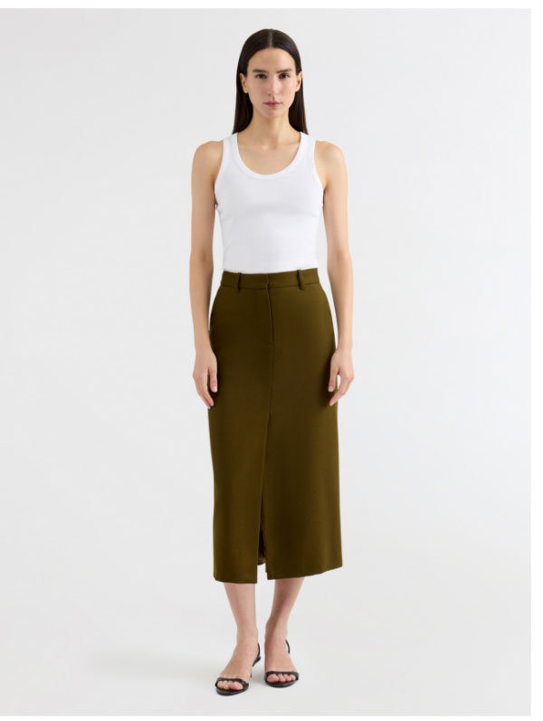 Tailored Skirt in Textured Wool