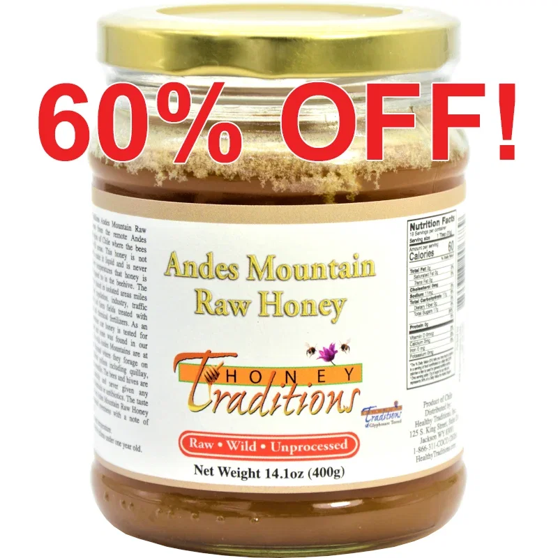 Image of Andes Mountain Raw Honey - 14 oz. Glass Jar