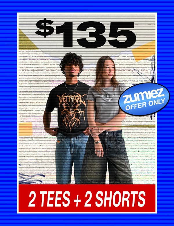 Get two tees and two shorts for $135 | Zumiez offer only!