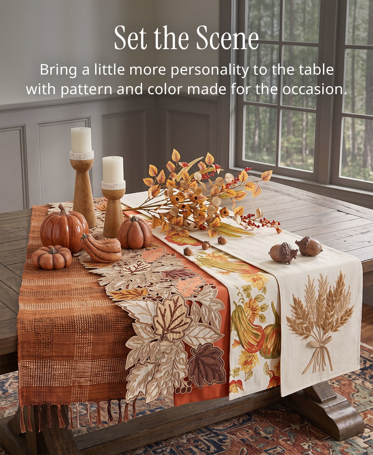 set the scene. Shop table linens