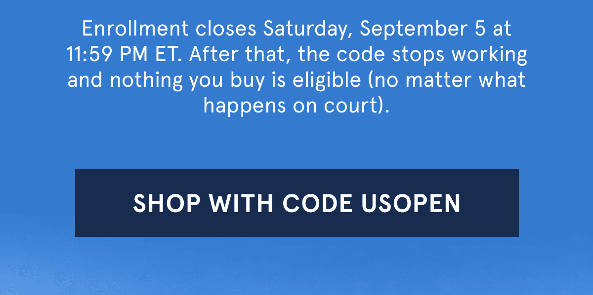 Shop With COde USOPEN