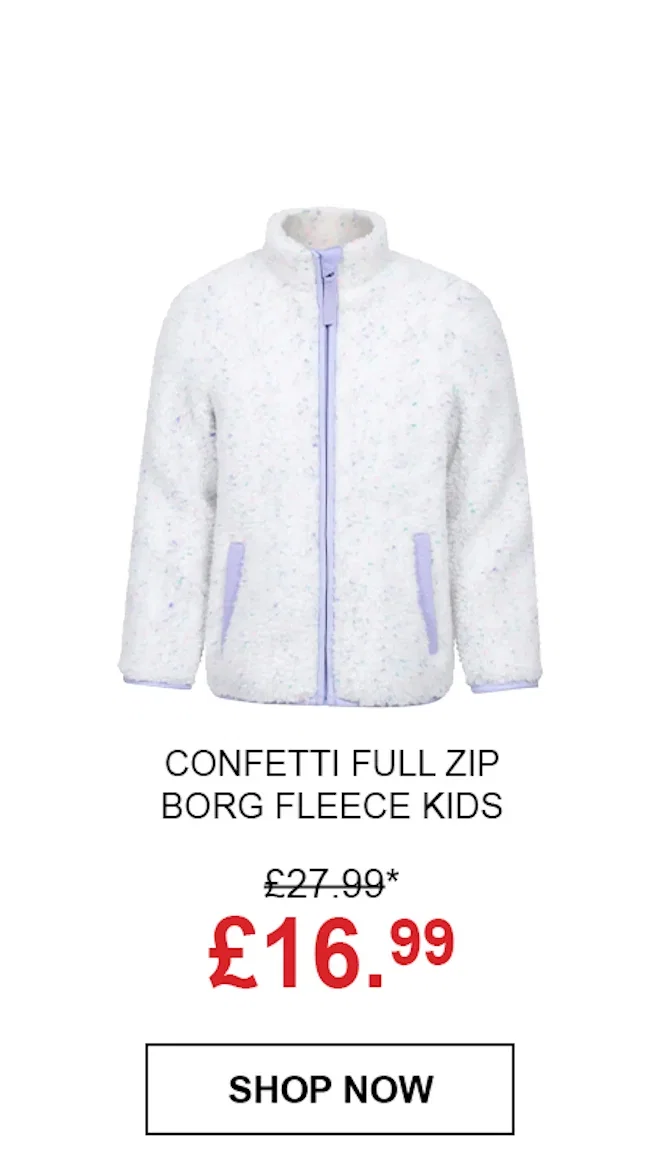 Confetti Full Zip Borg Fleece Kids