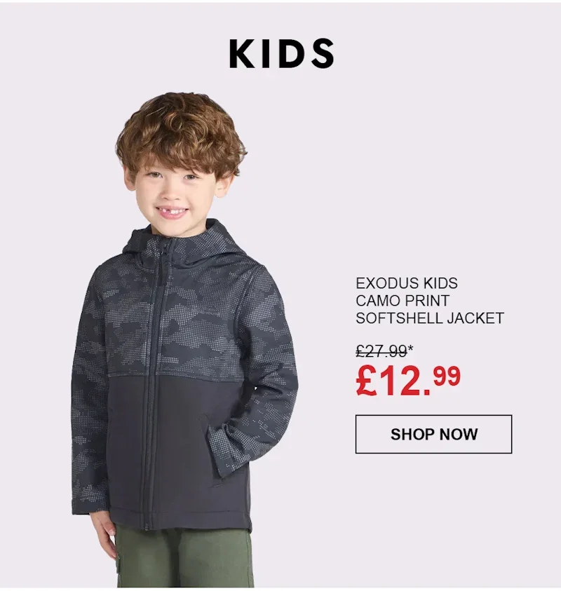 Exodus Kids Camo Print Softshell Jacket