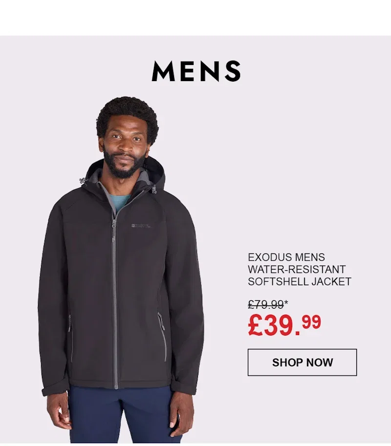 Exodus Mens Water-Resistant Softshell Jacket
