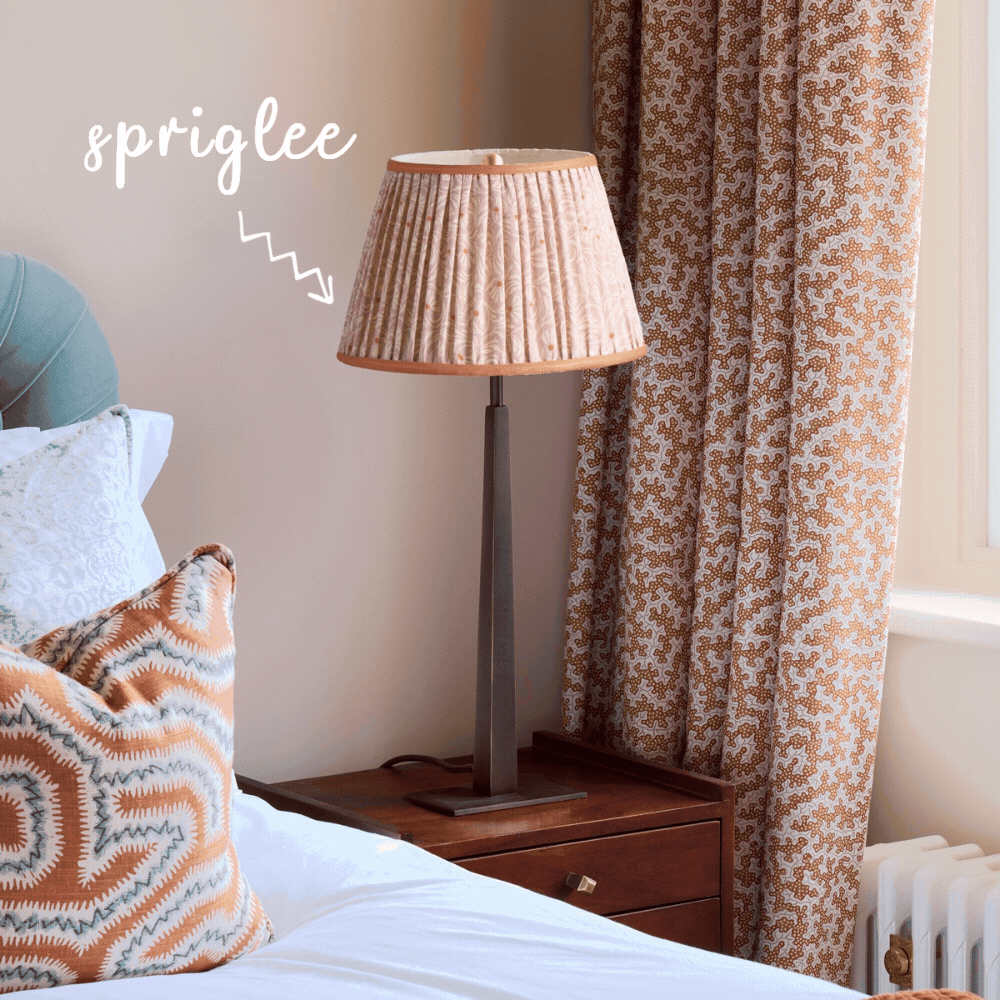 straight empire shade in dirty rose 'spriglee' linen by ellen merchant