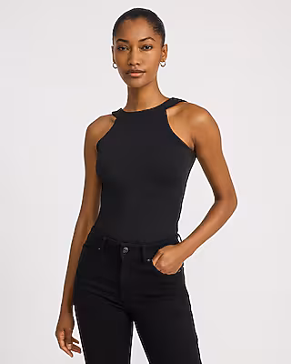 Body Contour High Compression Crew Neck Open Back Bodysuit