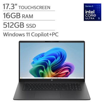 HP OmniBook 3 17.3-inch Touchscreen Laptop - Intel Core Ultra 5 322