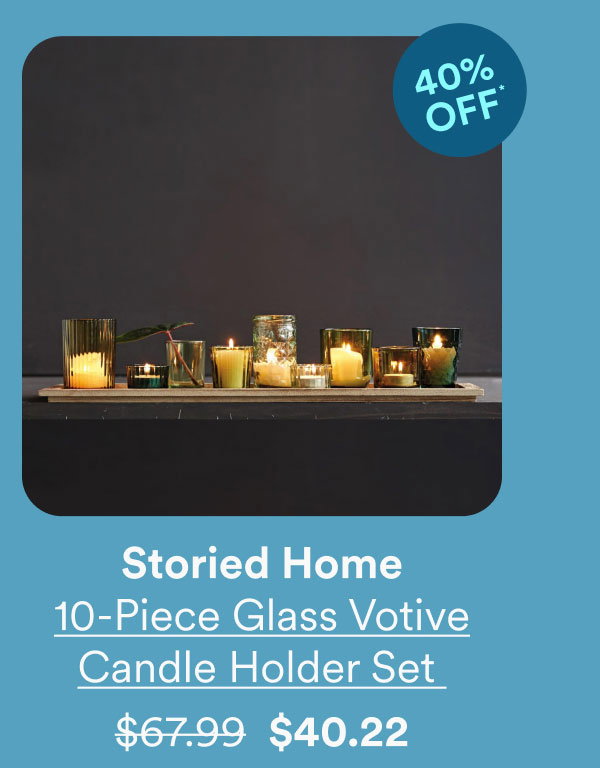 Storied Home 10-Piece Glass Votive Candle Holder Set