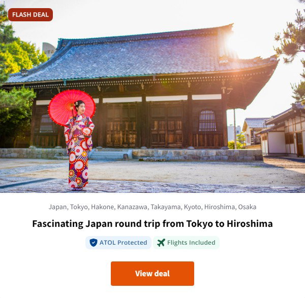 Fascinating Japan round trip from Tokyo to Hiroshima