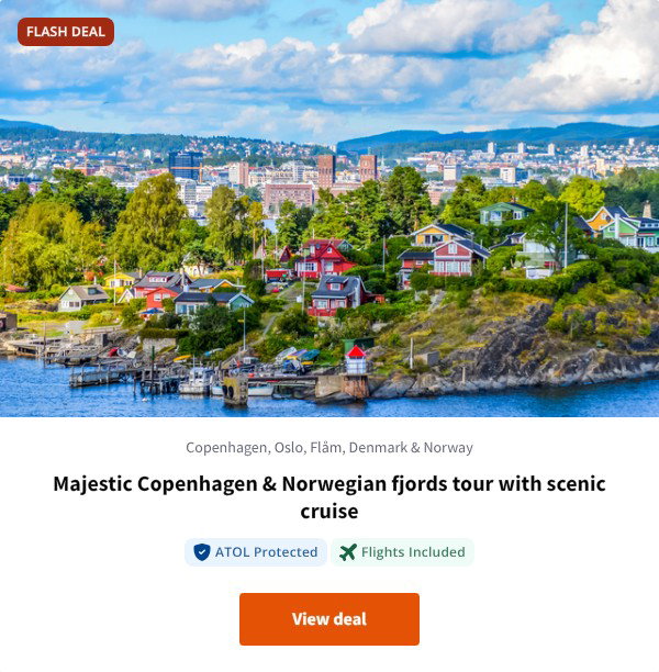 Majestic Copenhagen & Norwegian fjords tour with scenic cruise