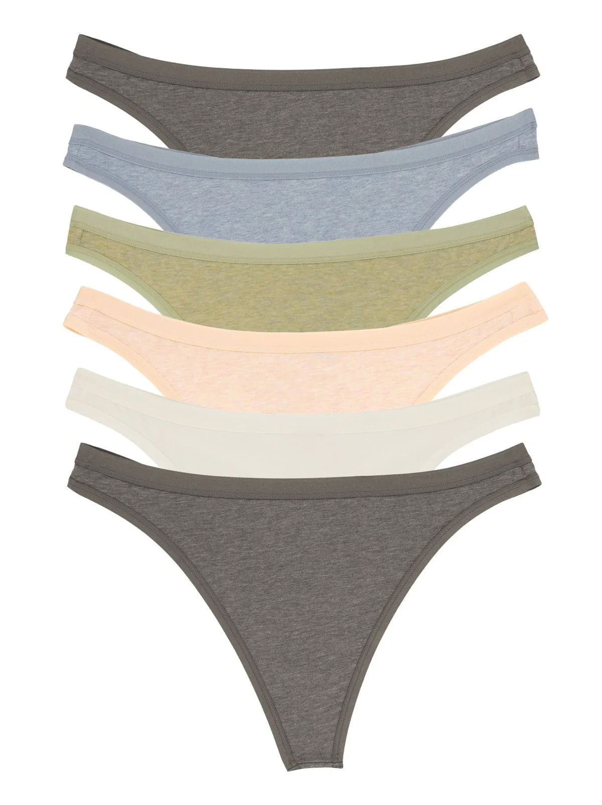 Image of Organic Cotton Stretch Thong 6-Pack