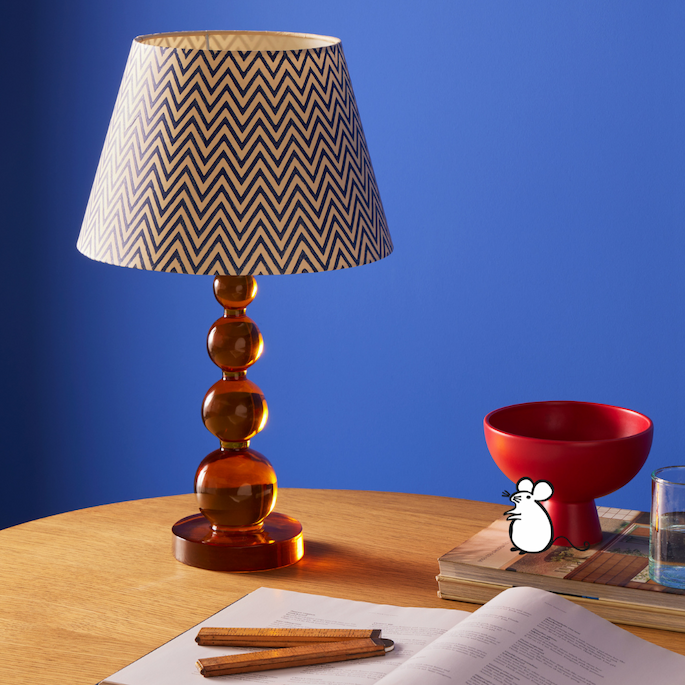 smaller aurora rechargeable table lamp in amber
