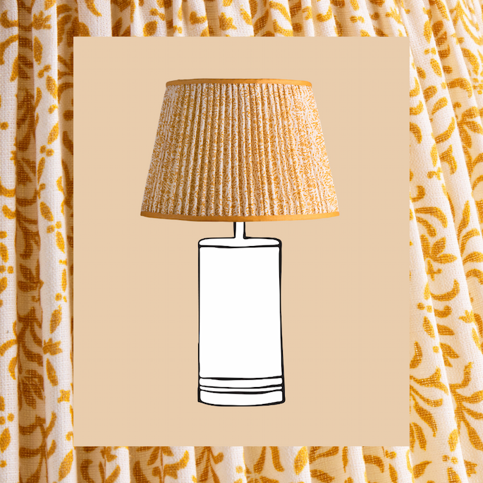  45cm straight empire shade in yolk 'posy' linen by ellen merchant