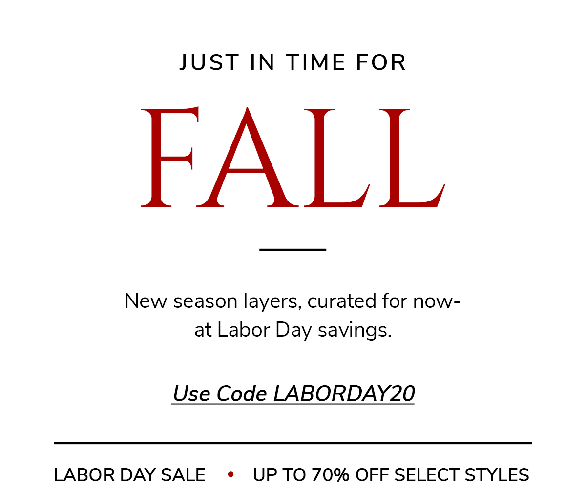 LABOR DAY SALE