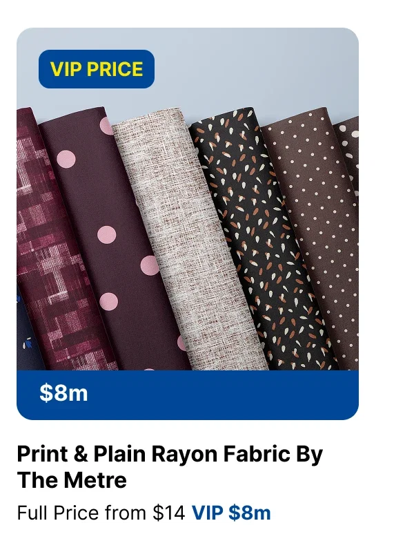 PRINT & PLAIN RAYON FABRIC BY THE METRE