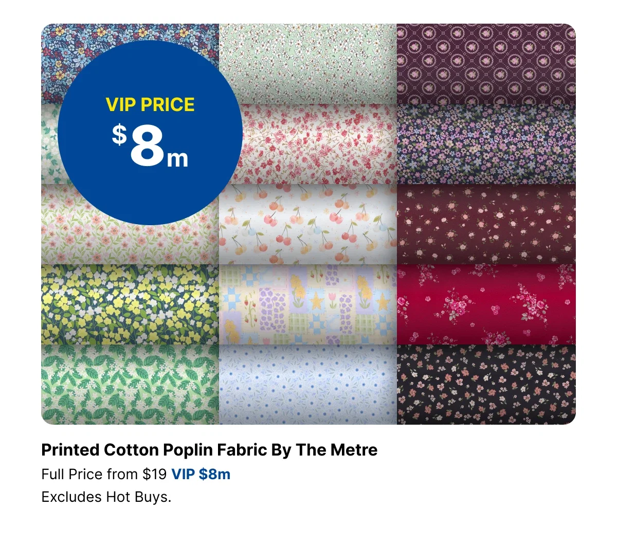 Printed Cotton Poplin Fabric by the metre