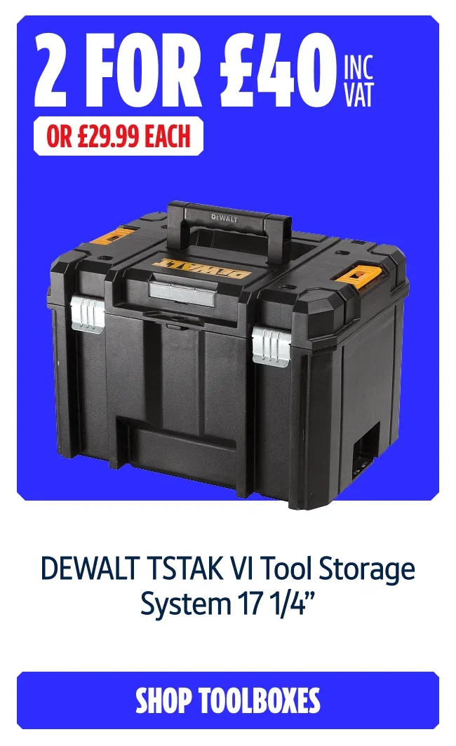 Buy 2 for £40 inc VAT on DEWALT TSTAK VI Tool Storage System 17 1/4