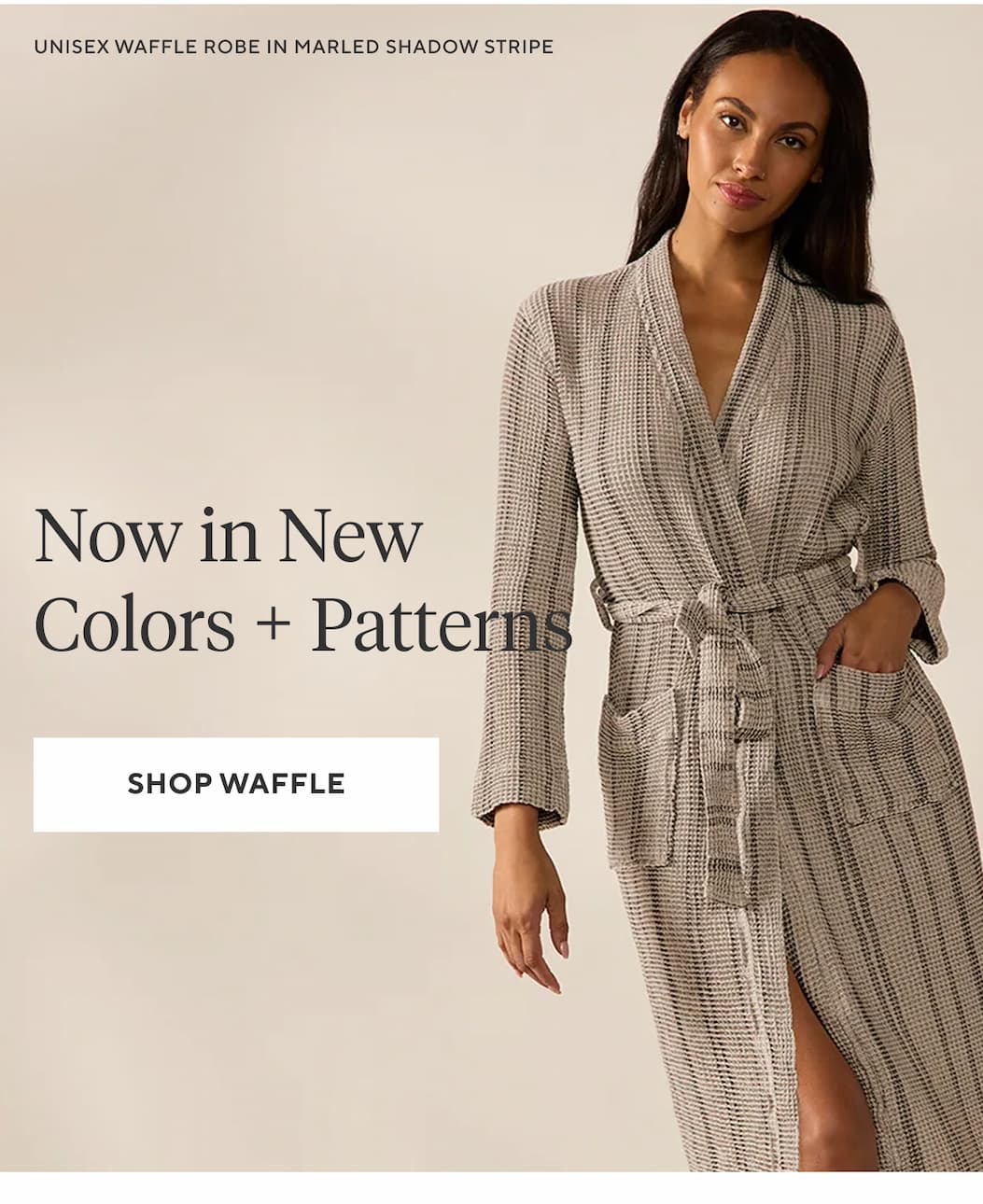 Unisex Waffle Robe in Marled Shadow Stripe NOW IN NEW COLORS + PATTERNS Shop Waffle >