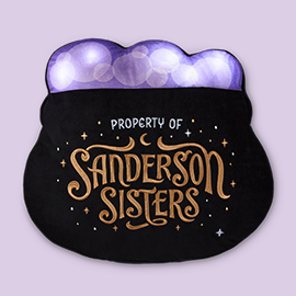 Purple and black cauldron pillow.