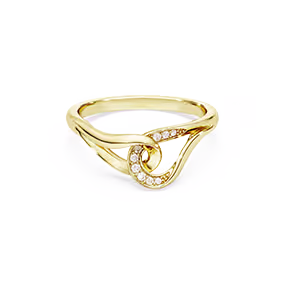 Swarovski Classica ring, Round cut, Interlocking, White, Sterling silver, 18K gold finish