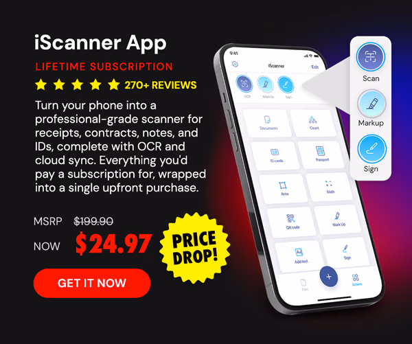 iScanner App: Lifetime Subscription